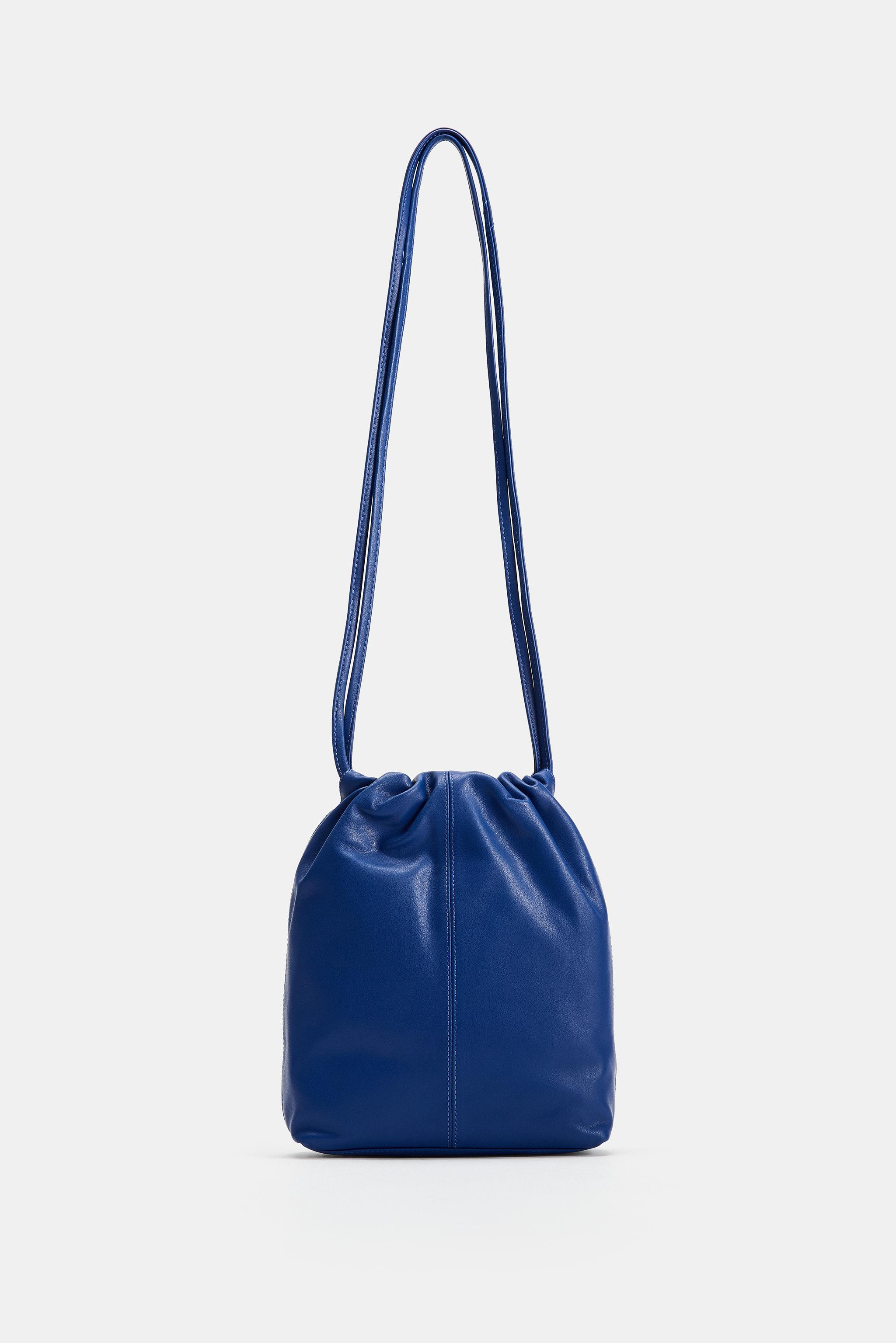 LEATHER DRAWSTRING CROSSBODY BAG | Zara US
