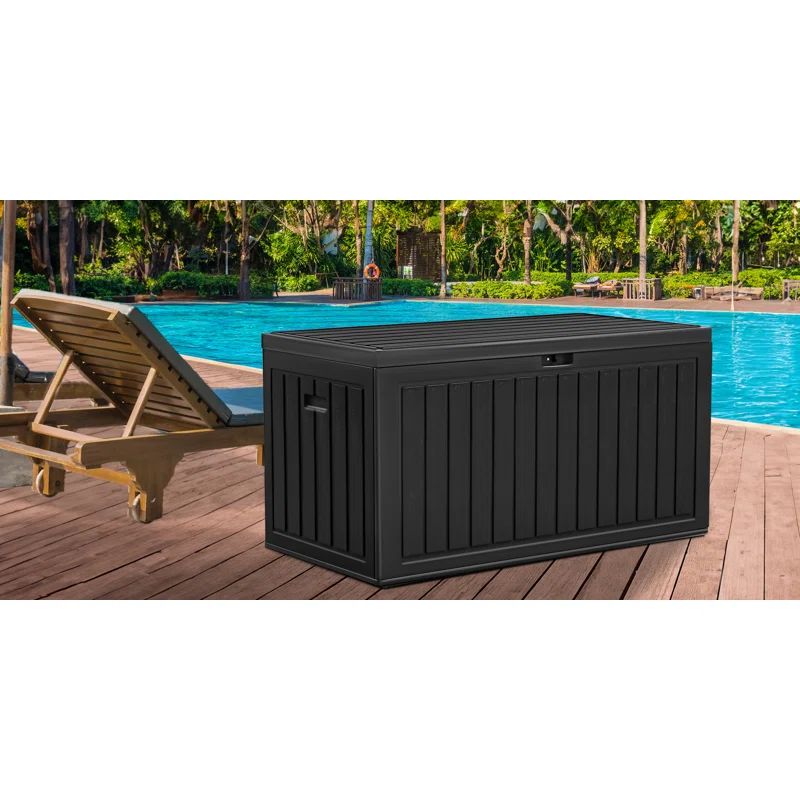 YITAHOME YITA 80 Gallons Water Resistant Resin Lockable Deck Box | Wayfair North America