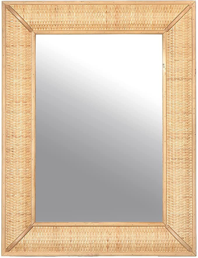 Creative Co-op EC0527 Rectangle Wall Rattan Detail, Natural Mirror | Amazon (US)