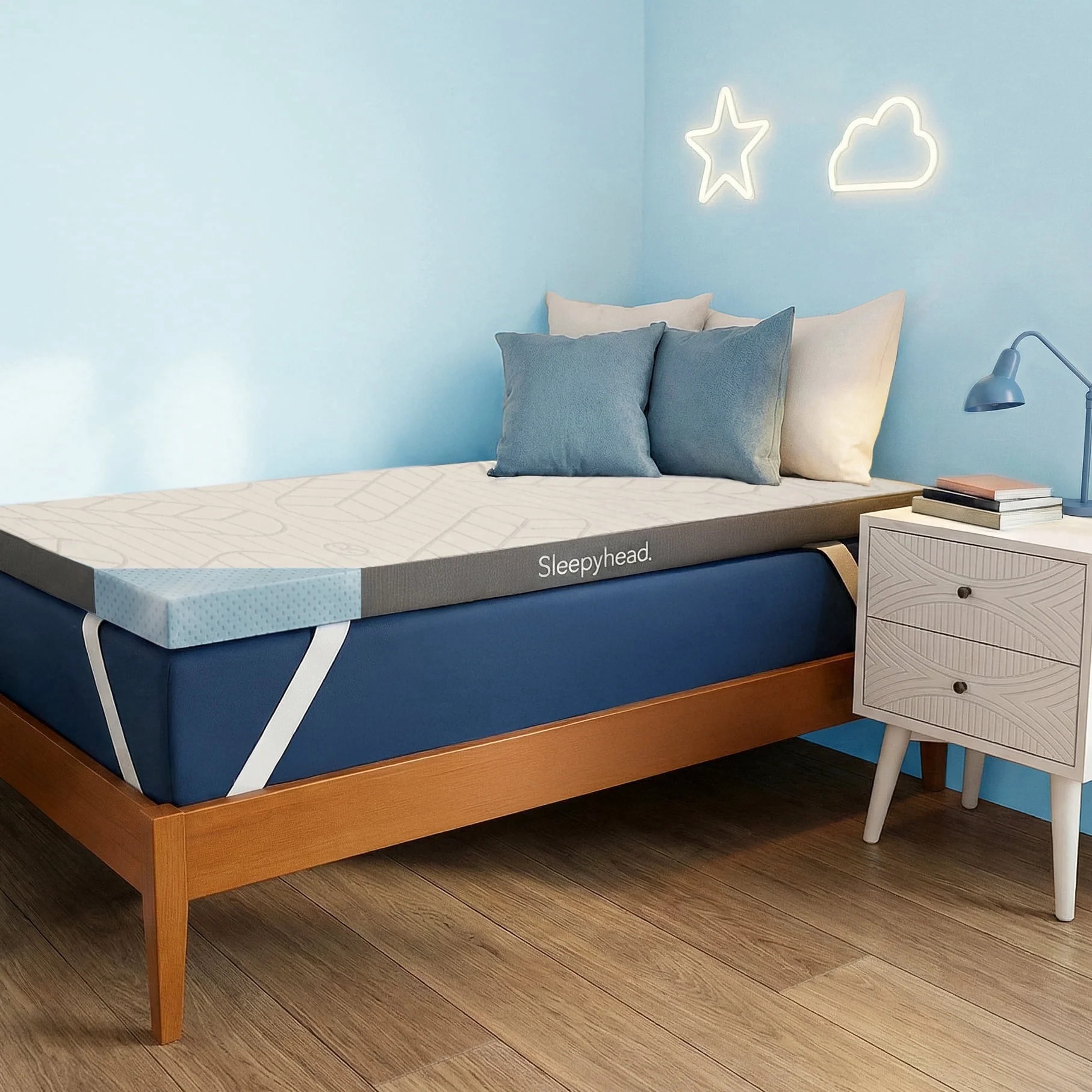 Sleepyhead 3-Inch Twin Gel Mattress Topper with Washable Cover - College Dorm Room Essential | Walmart (US)