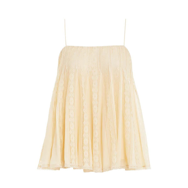 Wonderland Lace Vent Cami, Pearl | The Avenue