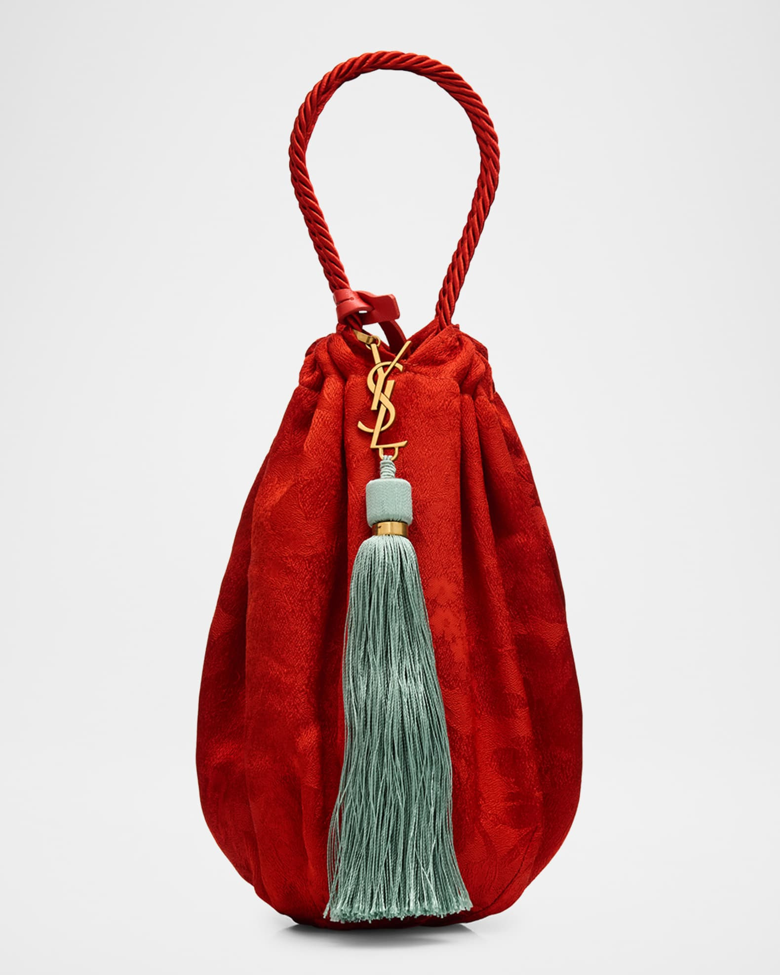 Tassel YSL Evening Pouch Bag in Jacquard | Neiman Marcus