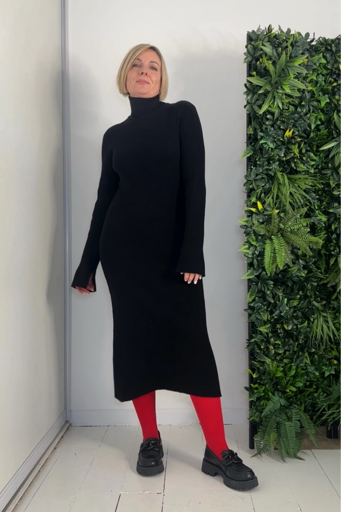 formal knit dresses Cable knit dress black main image 1