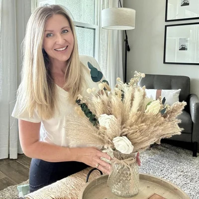 100Pcs Artificial Flower Arrangements With Vase Included Dining Table Centerpiece Decorations Dried Pampas Grass Floral Centerpieces Coffee Table Deco | Wayfair North America