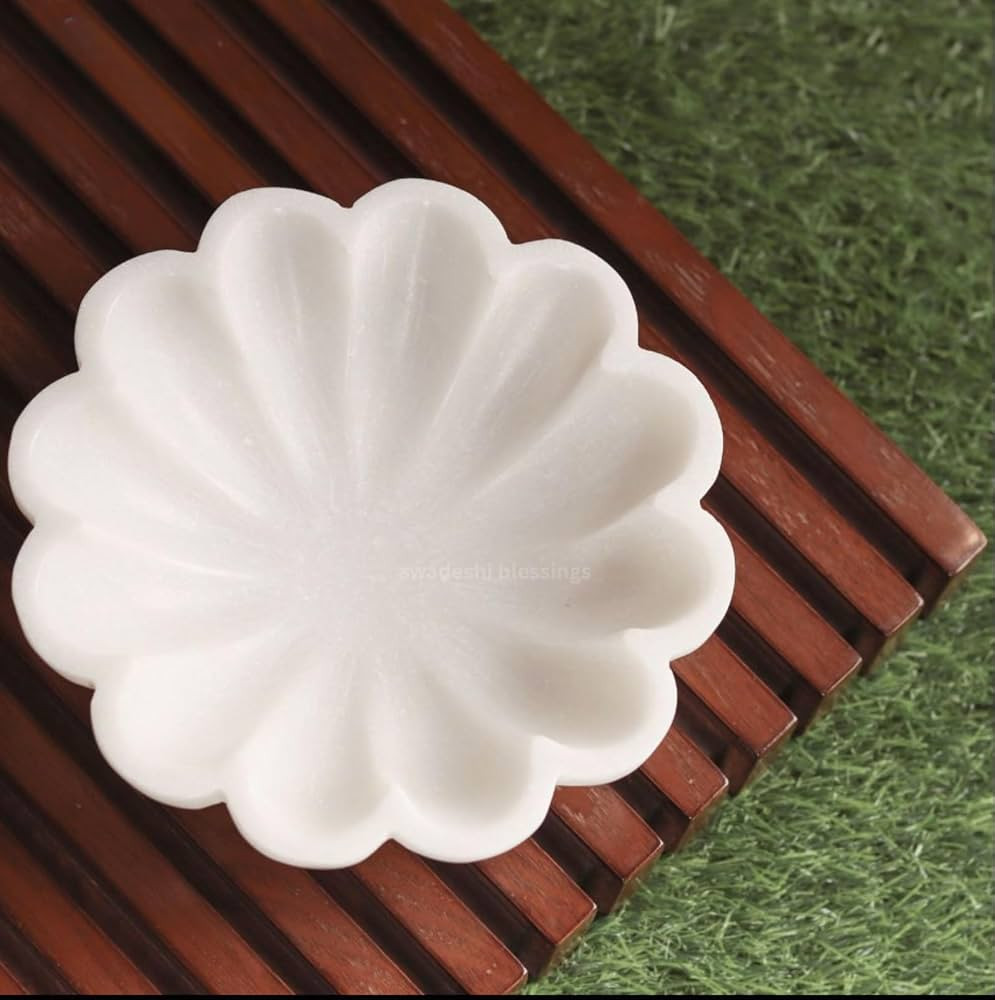 HandCrafted Marble Large Decorative Bowl | White Decorative Bowls for Home Decor | Ruffle Bowl | ... | Amazon (CA)