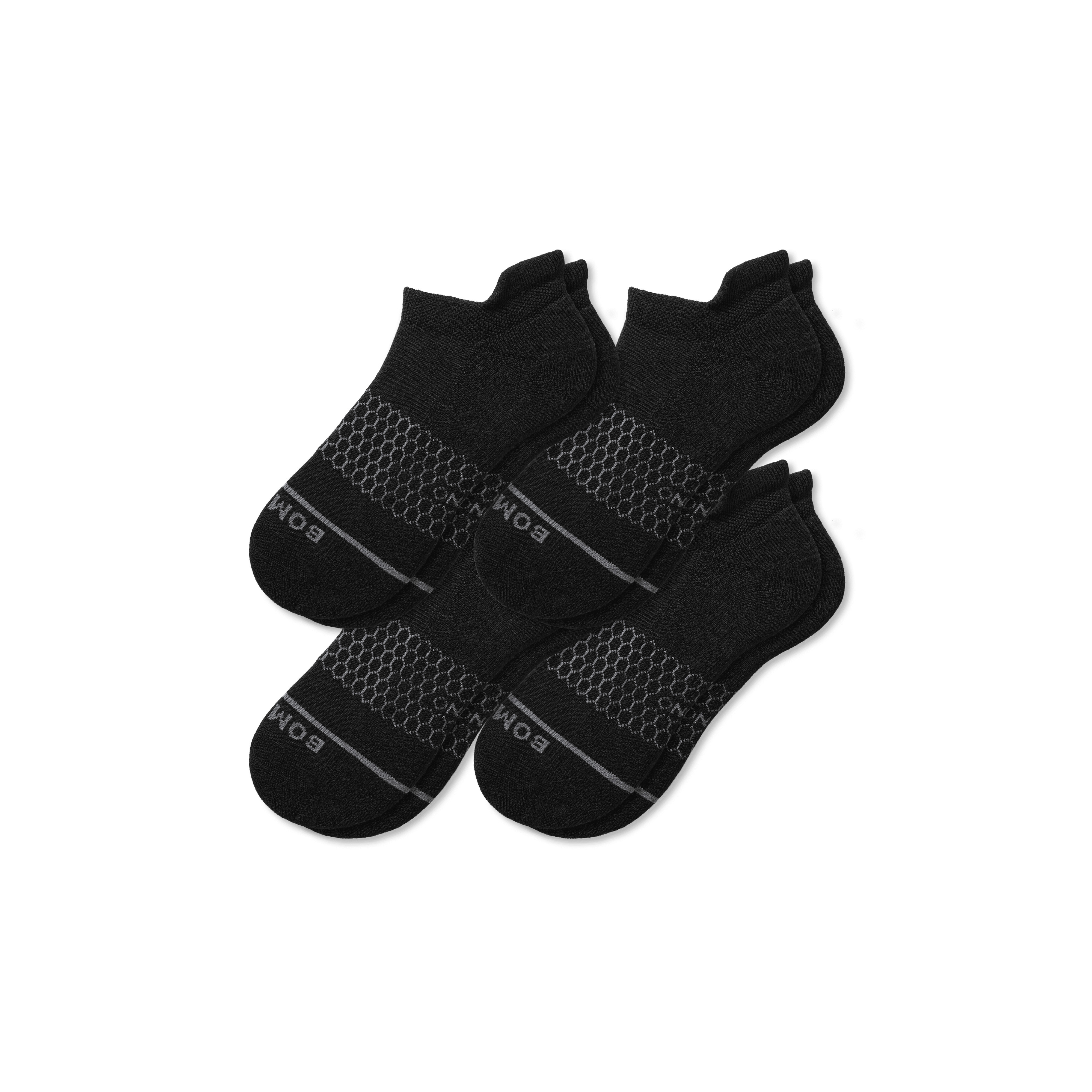 Women's Merino Wool Blend Ankle Sock 4-Pack - Black - Small - Bombas | Bombas