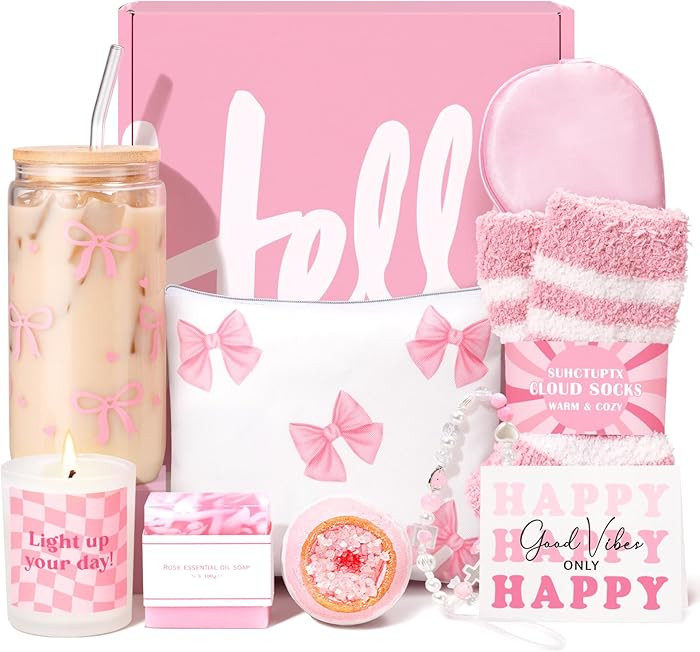 Gift Baskets for Women, 9pcs Birthday Gifts for Teenage Girls, Best Christmas Ideas Box w/Coquett... | Amazon (US)