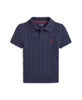 Polo Ralph Lauren Toddler and Little Boys Cable-Knit Polo-Collar Sweater - Macy's | Macy's