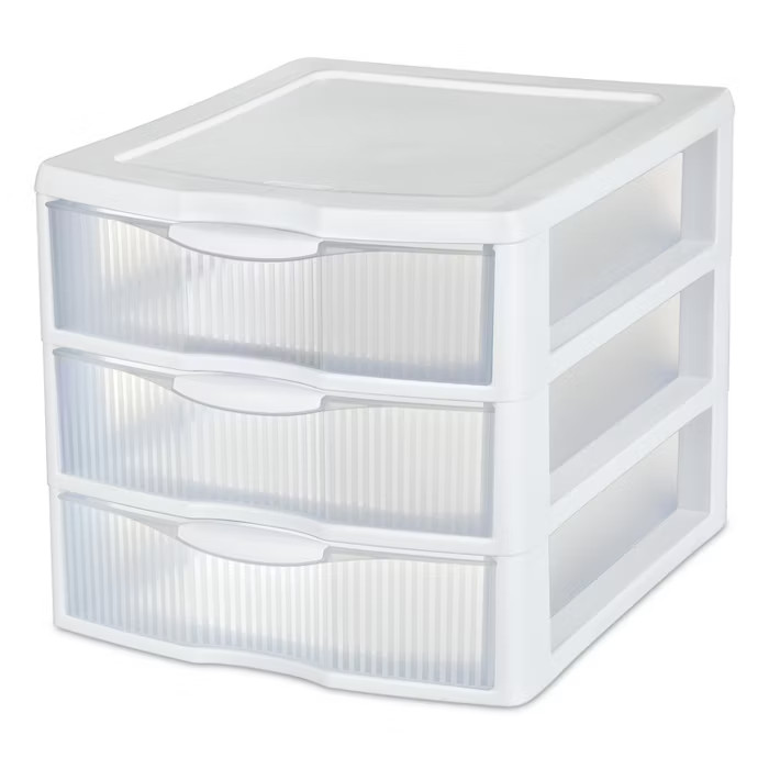 Sterilite 3 Drawer Medium Countertop Unit White with Drawers Clear | Target