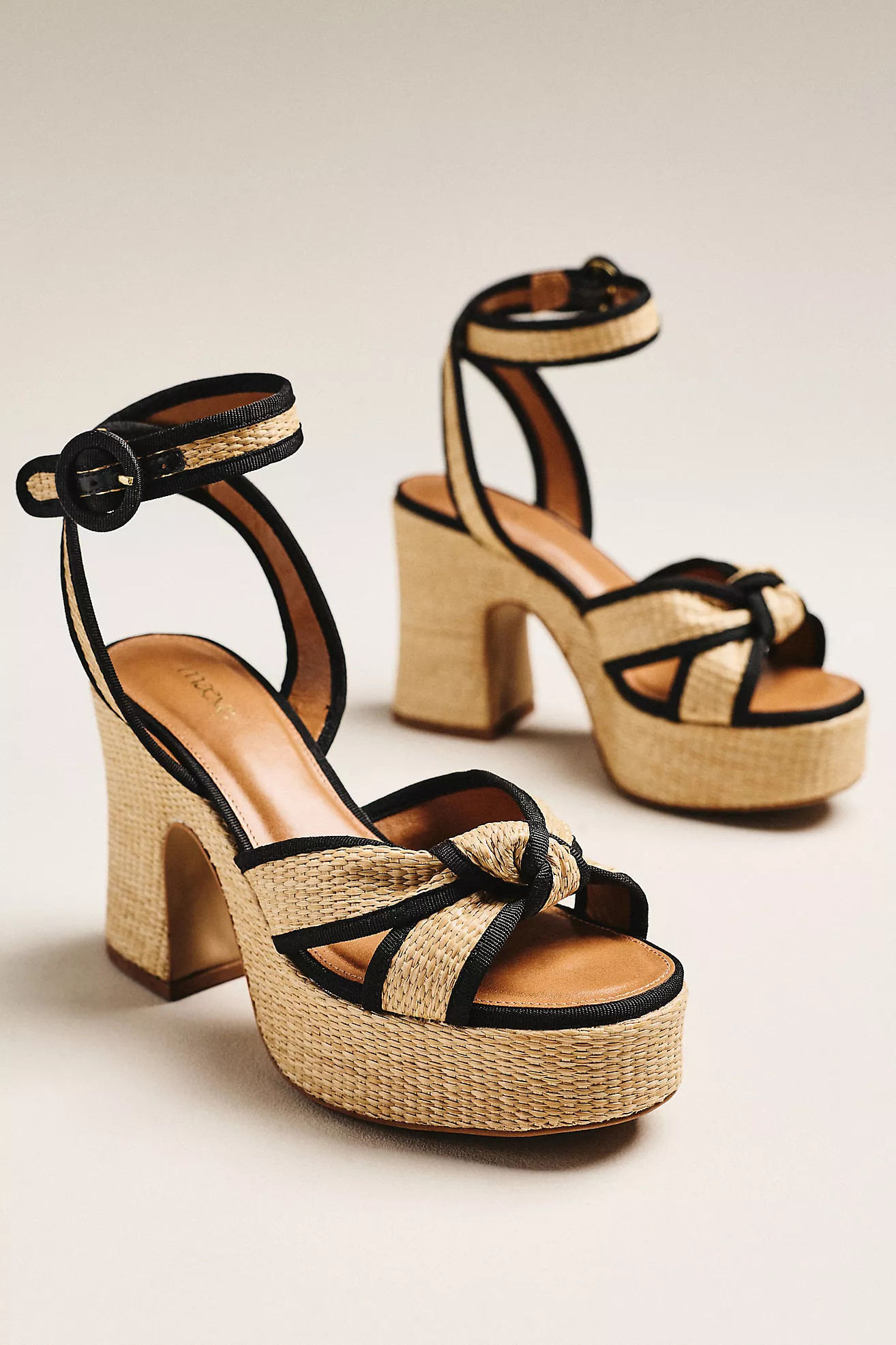 Maeve Raffia Platform Sandals | Anthropologie (US)