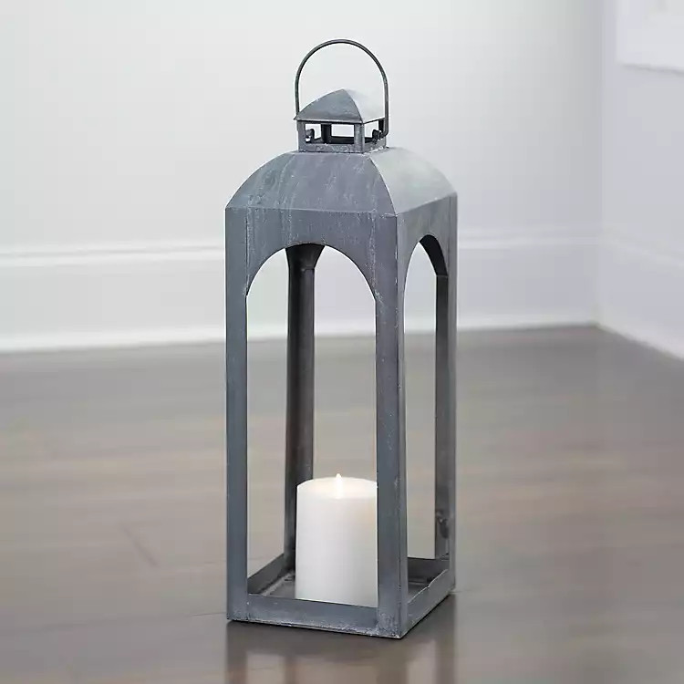 Light Gray Matte Hamilton Lantern, 22 in. | Kirkland's Home