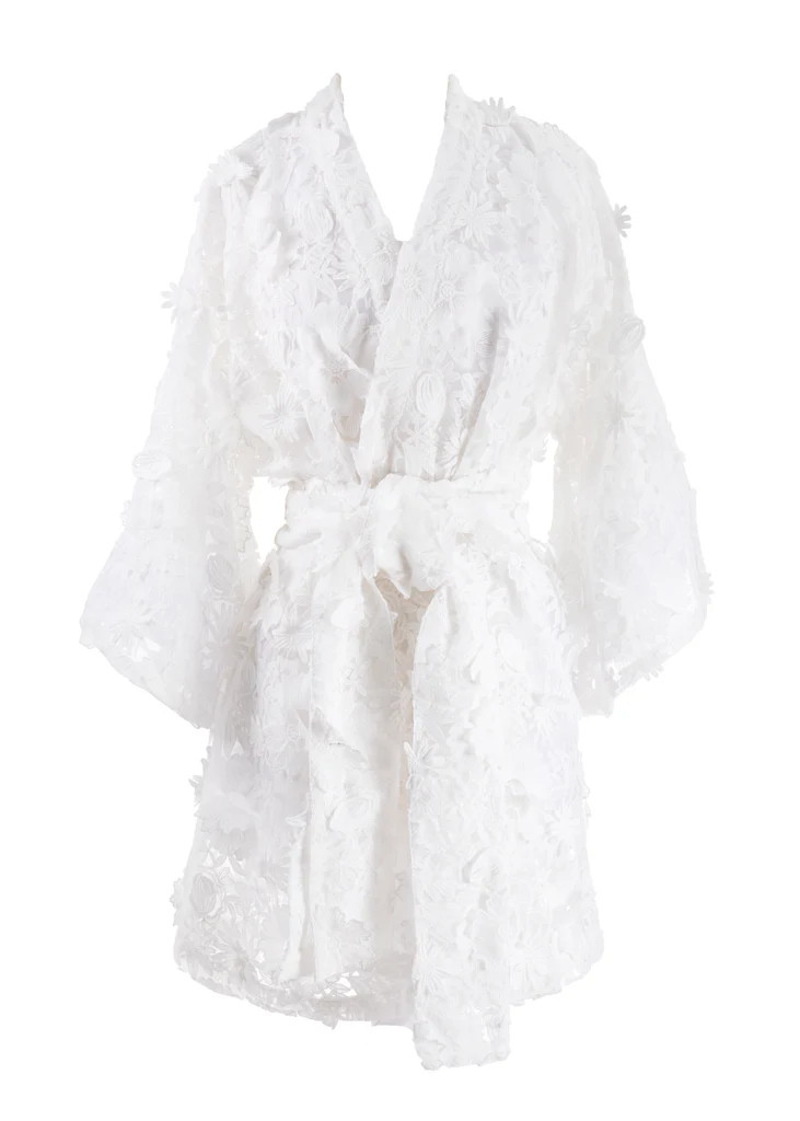 White 3D Lace Mini Wrap | Over The Moon