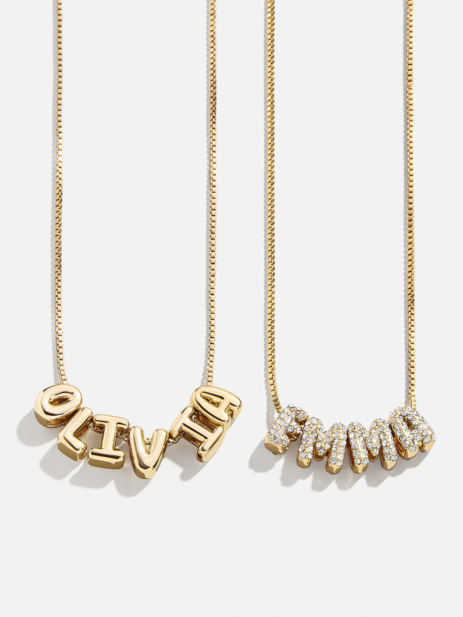Mini Custom Bubble Letter Necklace - Gold | BaubleBar (US)