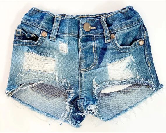 Girls Distressed Shorts  Kids Jean Shorts  Little Girls | Etsy | Etsy (US)