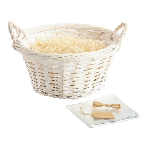 Large Round White Basket Kit | World Market