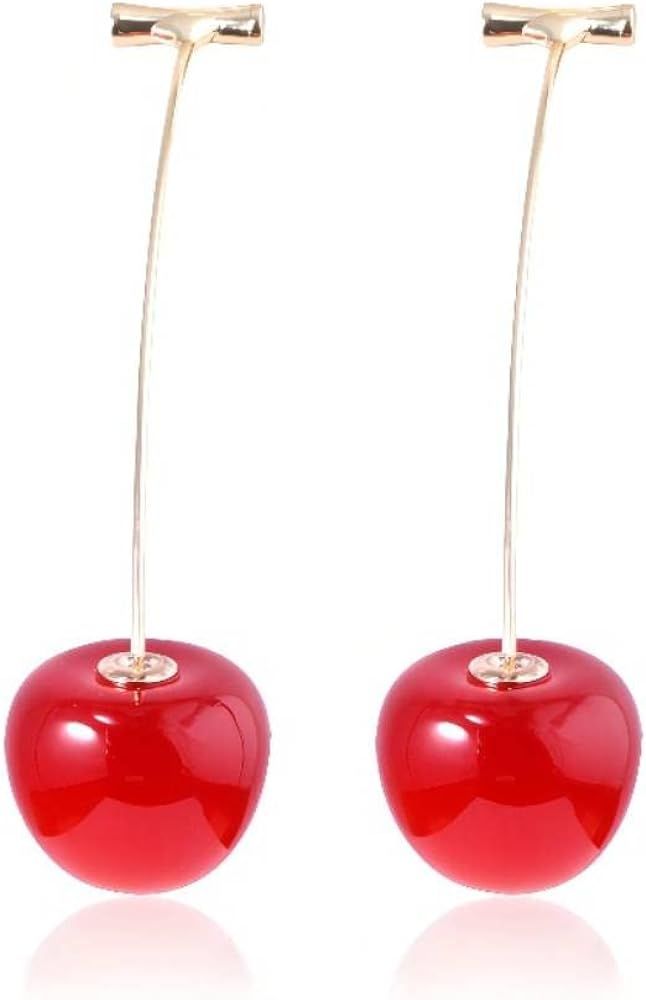 3D Red Cherry Dangle Drop Earring - JJBA JoJo Kakyoin Cute Anime Cosplay Jewelry - Sweet Fruit Ea... | Amazon (US)