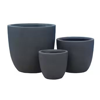 KANTE 3-Pack 18-in W x 17-in H Charcoal Concrete Contemporary/Modern Indoor/Outdoor Planter | Lowe's