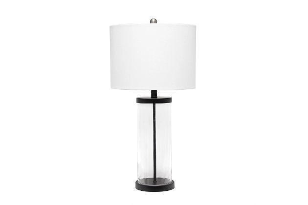 Home Accents Lalia Home Entrapped Glass Table Lamp w White Fabric Shade | Ashley | Ashley Homestore