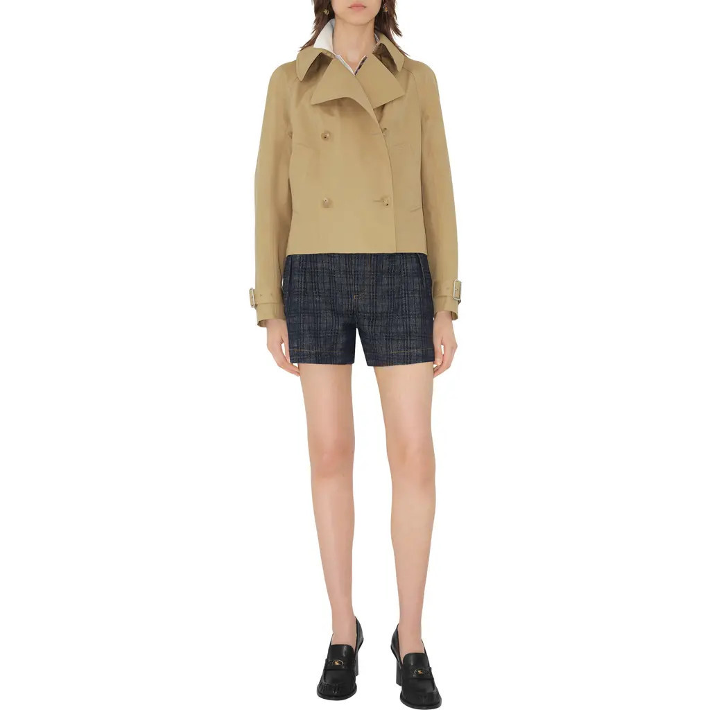burberry Cropped Cotton Trench Jacket in Flax at Nordstrom, Size 0 | Nordstrom