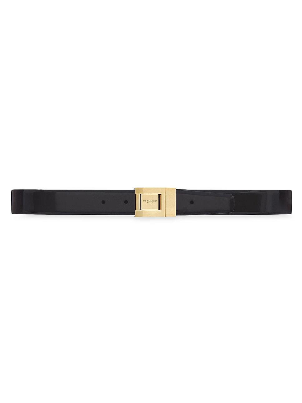 Male Buckle Belt In Shiny Leather | Saks Fifth Avenue