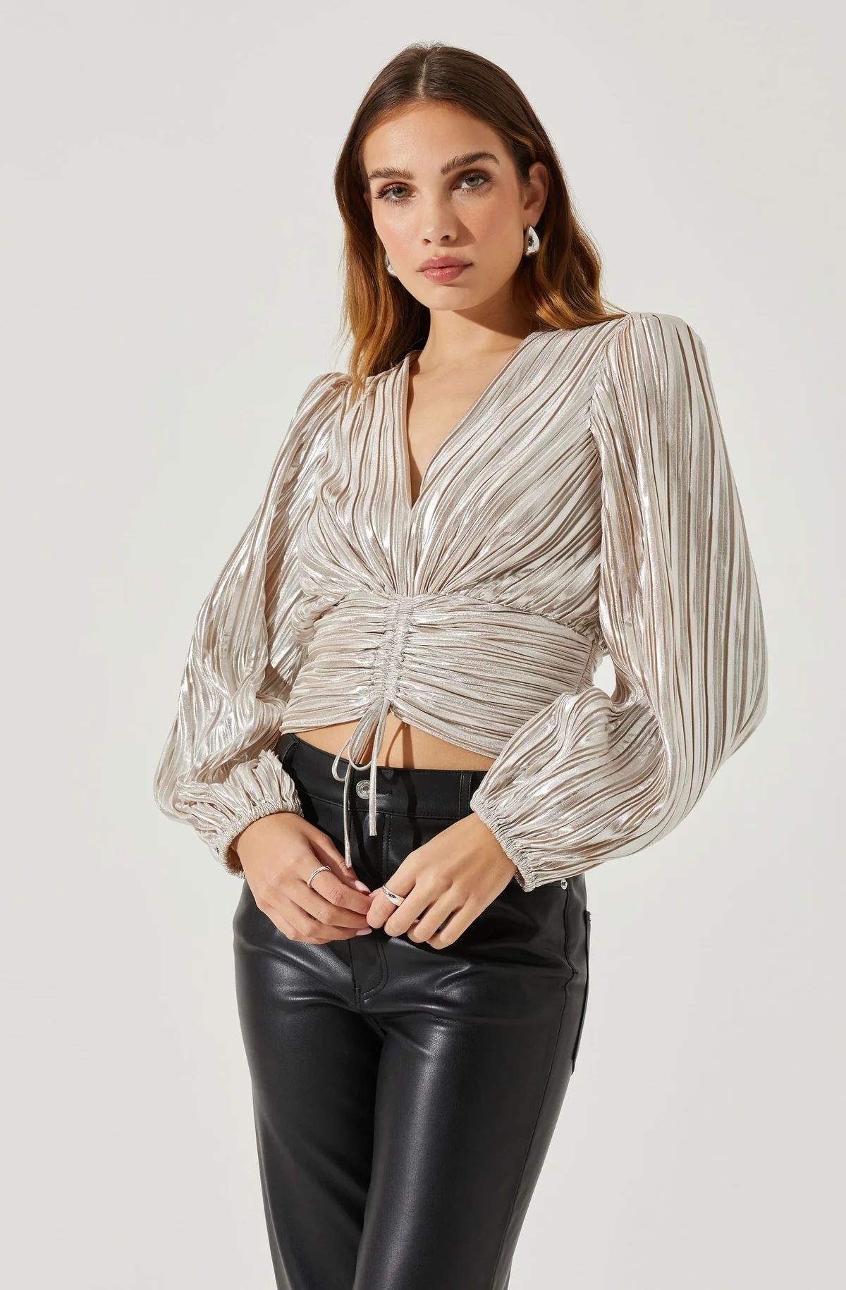 Braydon Pleated Ruched Top | ASTR The Label (US)