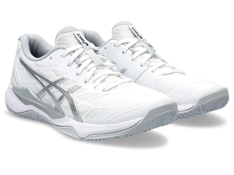 ASICS GEL-Tactic 12 Volleyball Shoe Women's Shoes White/Pure Silver : 11.5 B - Medium, Fabric/Manmade | Zappos