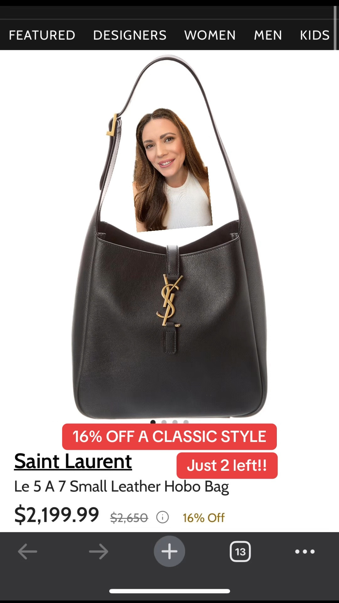 YSL BAG SALE on the Saint Laurent Le 5 a 7 hobo bag! Get this designer deal / designer sale before it’s too late! 

#LTKFallSale #LTKSaleAlert #LTKItBag