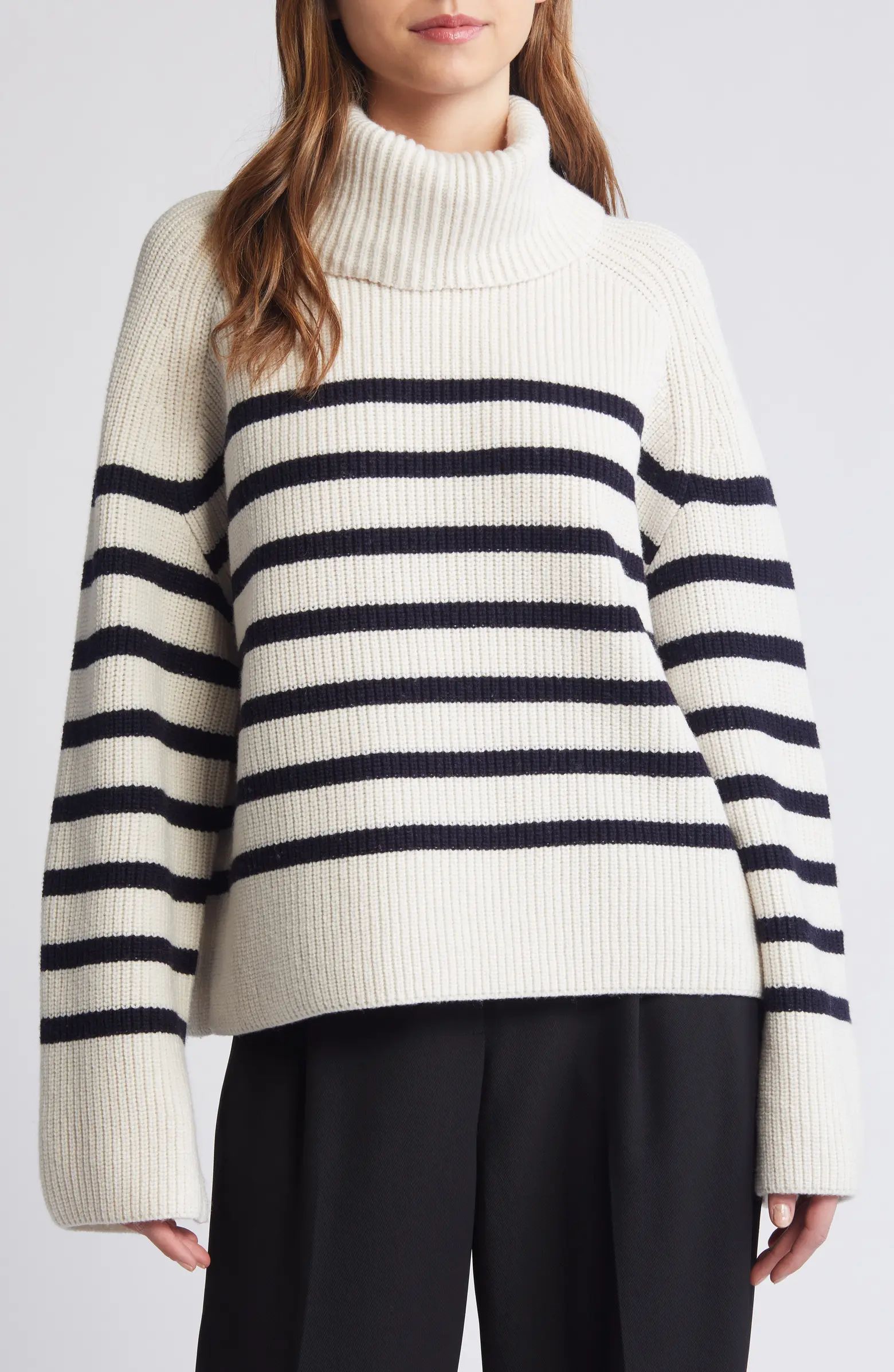 COS Stripe Wool Turtleneck Sweater | Nordstrom | Nordstrom