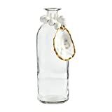 Mud Pie Glass and Oyster Bead Vase, White, 7.5" x 2.75" | Amazon (US)