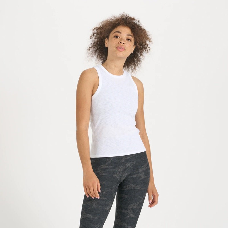 Sunrise High Neck Tank | White | Vuori Clothing