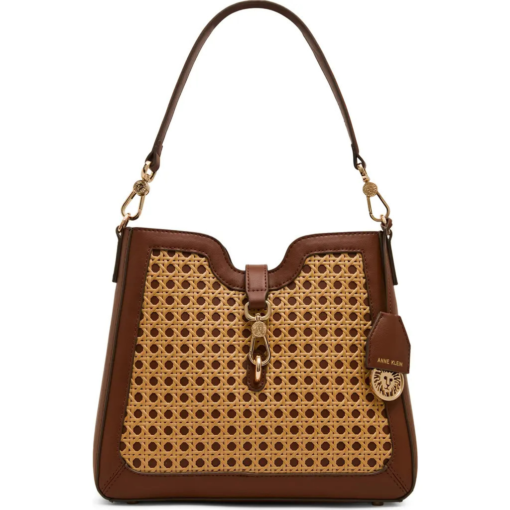 Anne Klein Straw Bucket Bag in Natural-Walnut at Nordstrom Rack | Nordstrom Rack