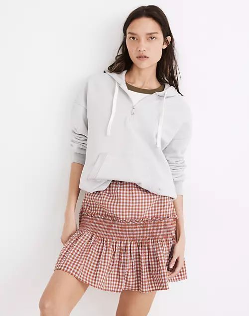 Gingham Seersucker Smocked Mini Skirt | Madewell