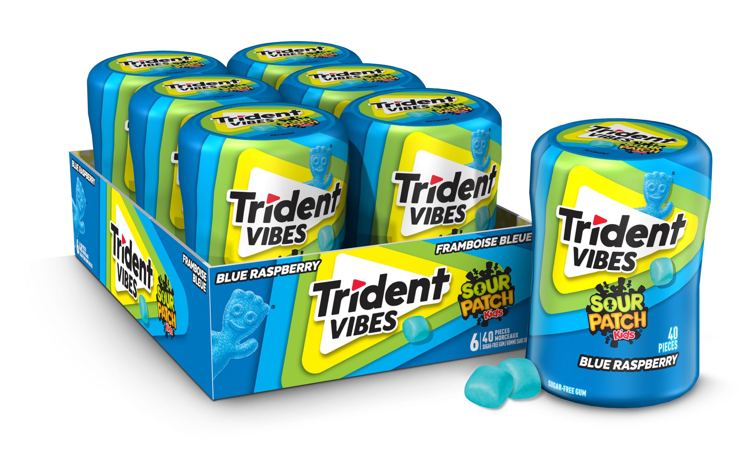 Trident Vibes, Blue Raspberry Sugar-free Gum - Pack of 6 Bottles (240 Pieces) : Amazon.ca: Grocery & Gourmet Food | Amazon (CA)