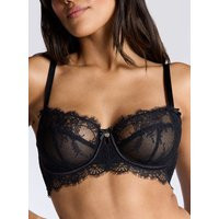 Boux Avenue Naomi sheer lace balconette bra - Black - 32G | Boux Avenue (UK)