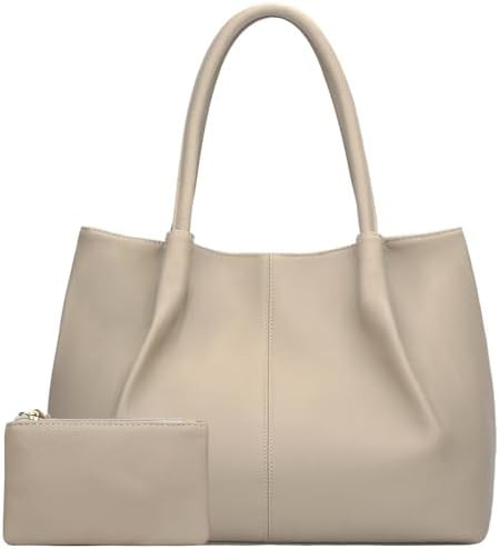 KKXIU Tote Bag for Women Vegan Leather Shoulder Purse Large Capacity Travel Bag | Amazon (US)