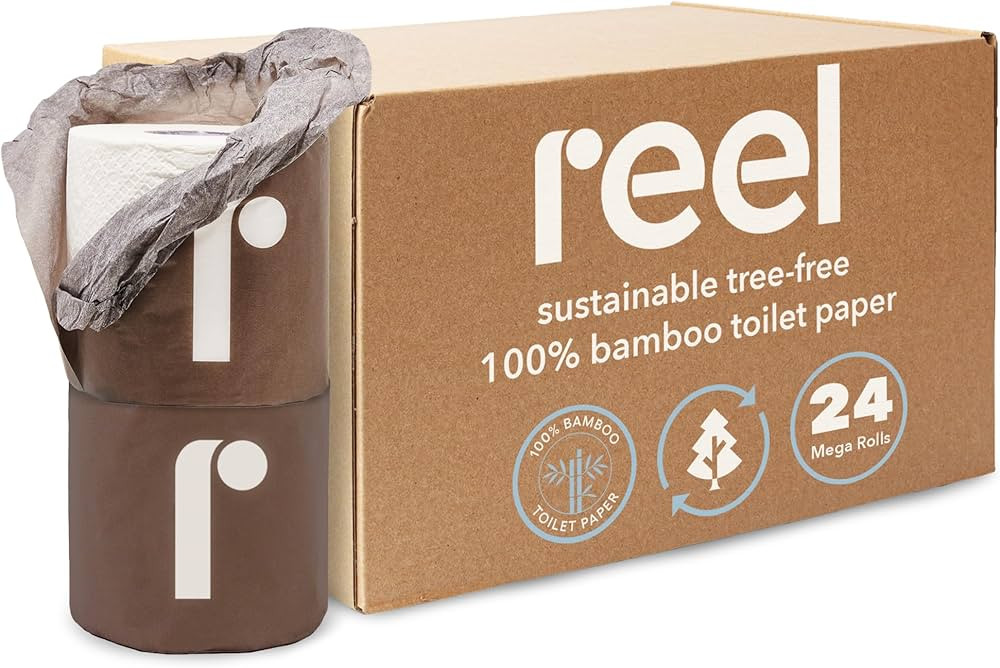 Reel Premium Toilet Paper - 24 Rolls of Toilet Paper - 3-Ply Made From Tree-Free - Zero Plastic P... | Amazon (US)