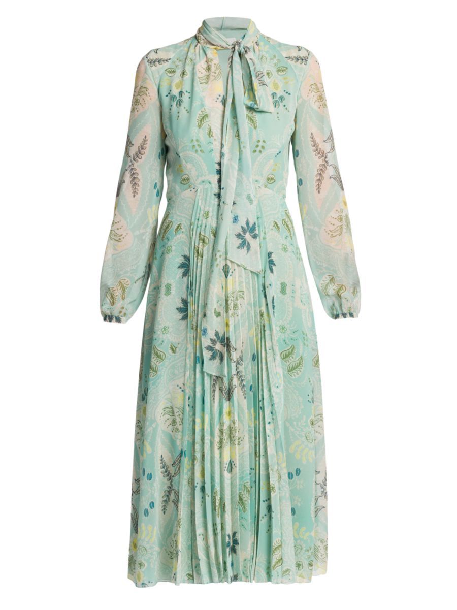 Etro Tamara Paisley Tieneck Pleated Midi-Dress | Saks Fifth Avenue