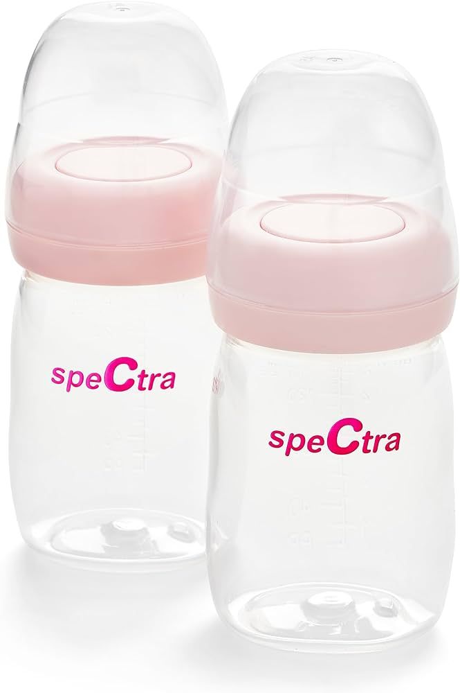 Spectra - Wide Neck Baby Bottles - Compatible with Spectra Breast Milk Pump Flanges (Pack of 2) | Amazon (US)