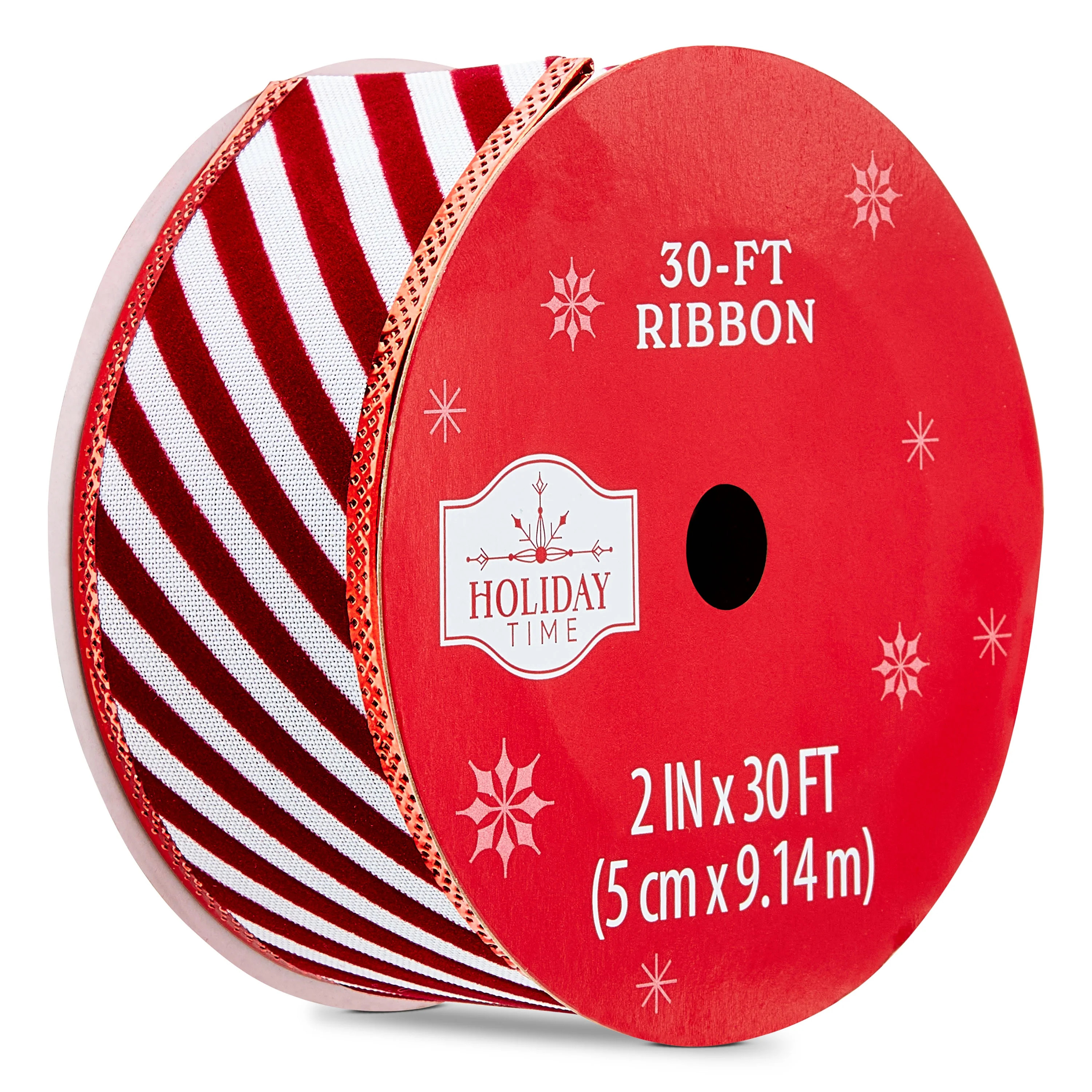Red and White Stripe Christmas Ribbon, 2" x 30', by Holiday Time | Walmart (US)