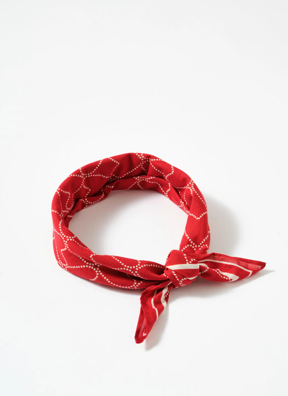 Red Cotton Heart Print Square Neck Scarf | Mint Velvet