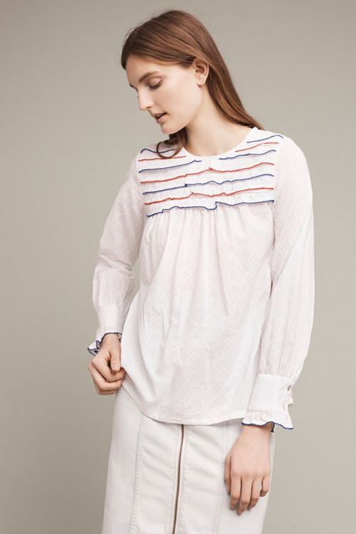 Ruffled Bib Blouse | Anthropologie (US)