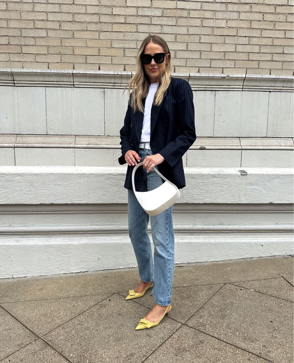 Blazer (small - use code FJ20), tee (small), jeans (tts) 

#LTKStyleTip #LTKOver40 #LTKItBag