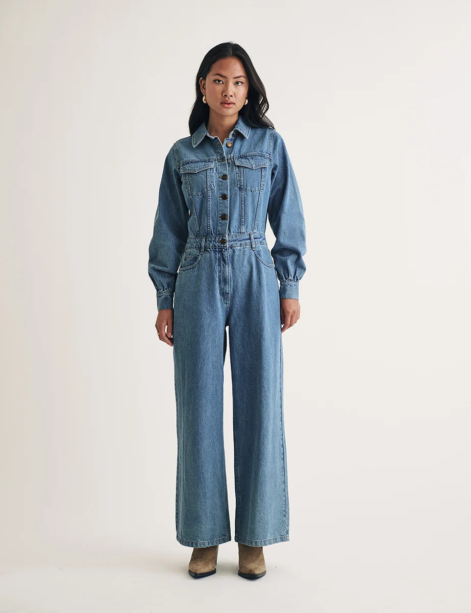 Light Wash Long Sleeve Denim Jumpsuit | Nobody's Child