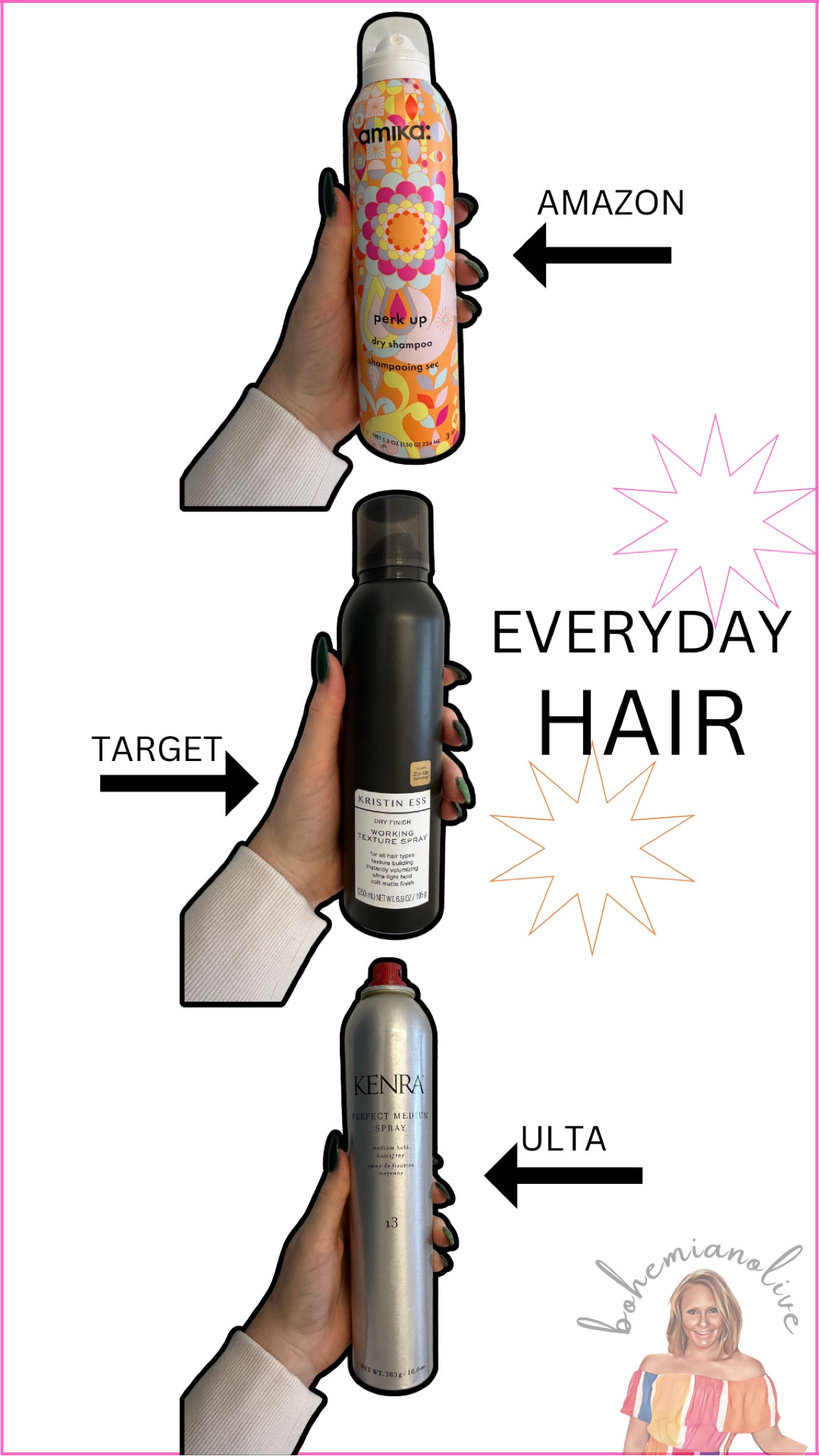 My everyday hair products
Dry shampoo/ amazon/ amika/ texture spray/ target/ Kristin ess/ Kendra/ ulta/ hair spray/ beauty/ hair

#LTKunder50 #LTKGiftGuide #LTKbeauty