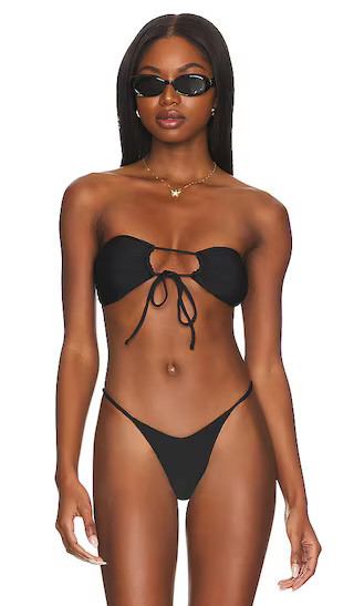 The Luana Top | Black Bandeau Bikini | Black Bandeu Swimsuit | Black Strapless Bikini | Sexy Swim  | Revolve Clothing (Global)