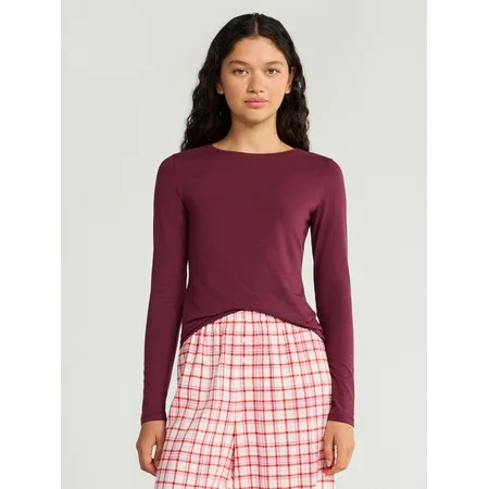 No Boundaries Crewneck Tee with Long Sleeves Women s & Women s Plus XXS-4X | Walmart (US)