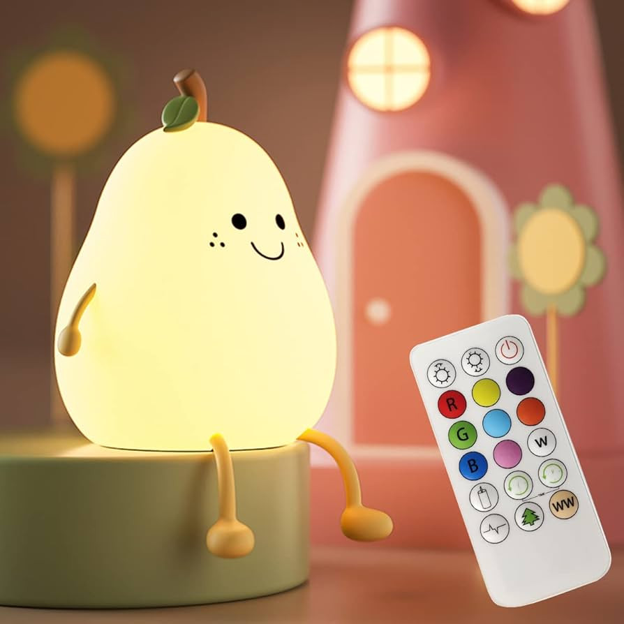 LEDHOLYT Night Light for Kids,Cute Silicone Nursery Pear Lamp for Baby and Toddler,Fruit NightLig... | Amazon (US)