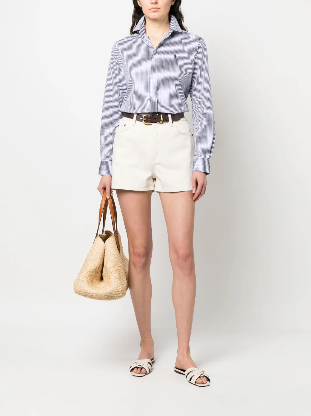 embroidered-logo buttoned shirt | Farfetch Global