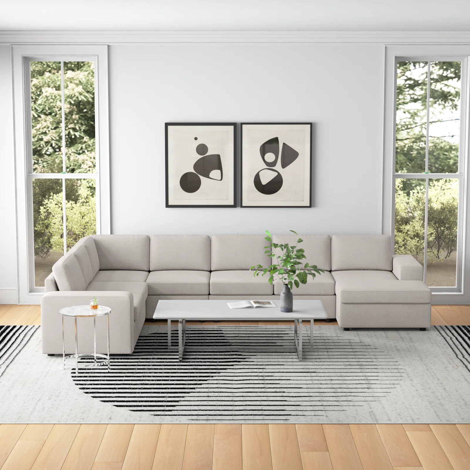 Aveya 147" Wide Reversible Modular Corner Sectional | Wayfair North America