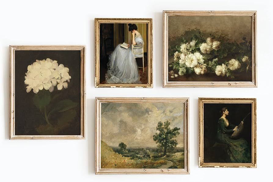 Set 5 Gallery Wall Art French Country Decor, Vintage Wall Decor Landscape Wall Art, Vintage Frenc... | Amazon (US)